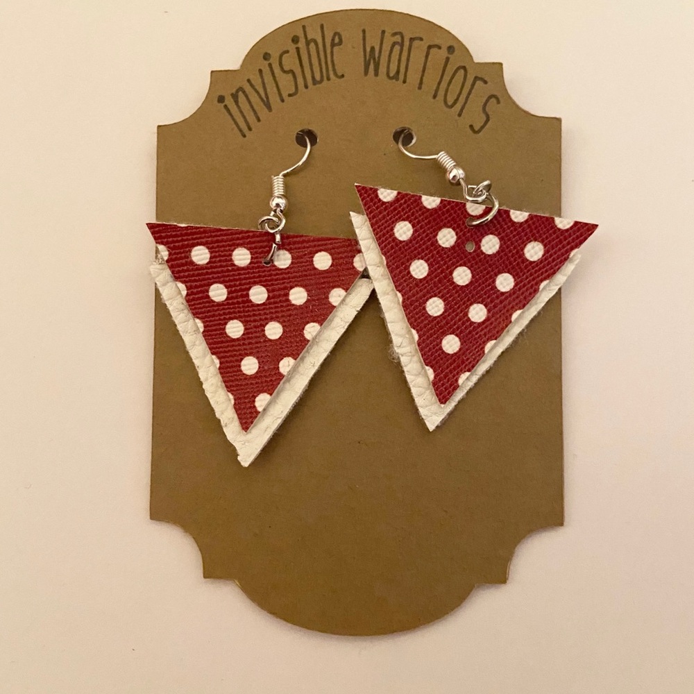 Handmade triangle leather earrings
